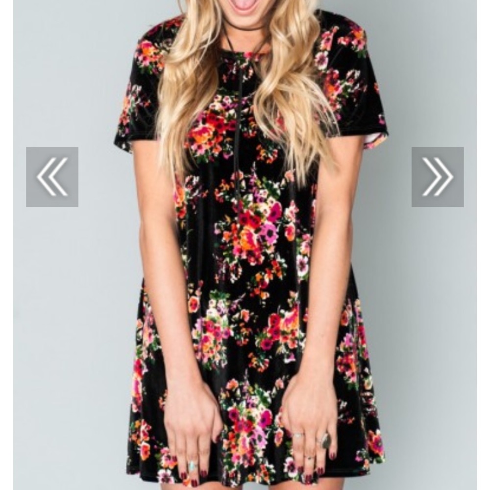 SMYM Em Mini Dress, Velvet floral